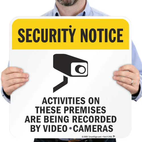 Miniatura 3 de SmartSign Aviso de seguridad - Actividades en las instalaciones grabadas por cámaras de video 18" x 18" Aluminio