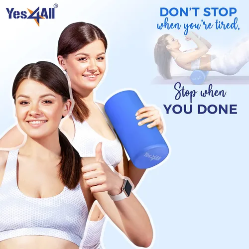 Miniatura 6 de Yes4All Rodillo de espuma EVA firme para la espalda - Rodillo redondo para la espalda para ejercicio, yoga y pilates 12/18/24/36 pulgadas A. Azul