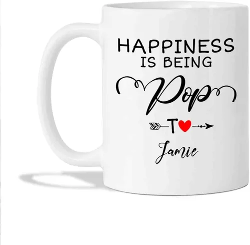 Miniatura 7 de Taza personalizada con foto y nombre – Tazas de café de cerámica personalizadas Bet Pop Ever Regalos para el abuelo – Taza Pop Pop – Regalo