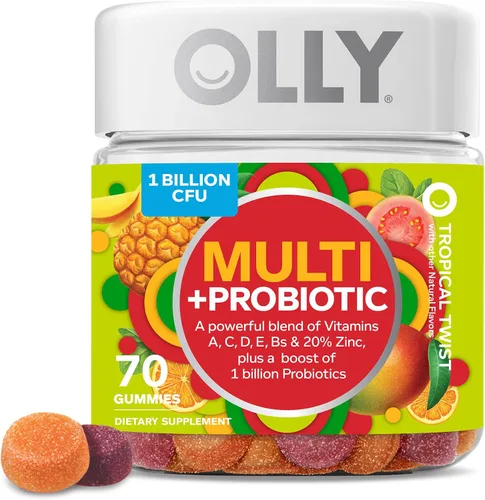 Miniatura 2 de OLLY Gomitas multivitamínicas multiprobióticas para adultos, 1 mil millones de UFC, apoyo digestivo e inmunológico y probióticos + gomita