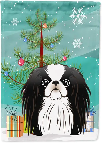 Miniatura 13 de Caroline's Treasures BB1622CHF - Bandera de casa Shih Tzu con árbol de Navidad y gris plateado para porche, grande, para colgar en la pared
