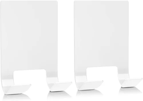 VIS'V Soporte adhesivo para maquinilla de afeitar, ganchos de pared para él y ella, metal, impermeable, blanco, 2 unidades