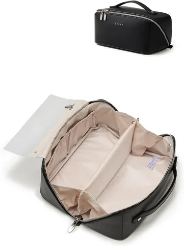 Miniatura 52 de EACHY Bolsa de Maquillaje de Viaje, Bolsas de Cosméticos de Gran Capacidad para Mujeres, Bolsa Portátil Impermeable que se Abre Plana, Bolsa de Aseo