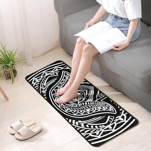 Miniatura 6 de Juego de 2 alfombras de cocina de mal de ojo, psicodélicas, antideslizantes, impermeables, cómodas, para decoración del hogar, sala de estar, 17 x