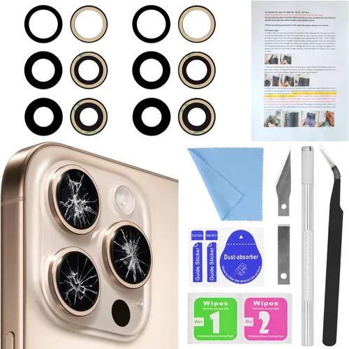 Miniatura 21 de 2PCS ASDAWN Reemplazo de Cristal de Lente de Cámara Trasera para iPhone 11 Pro y 11 Pro Max Reemplazo de Lente de Cámara con Adhesivo Preinstalado +