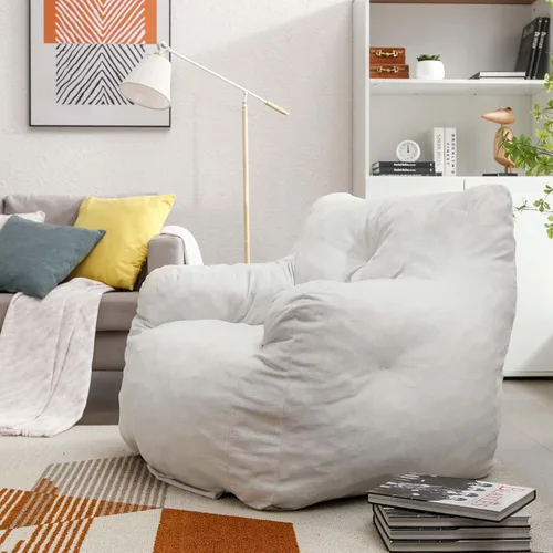 Miniatura 4 de Antetek Sillas puff para adultos y niños, moderna silla decorativa de tela de terciopelo ultra suave para sala de estar, dormitorio, apartamento