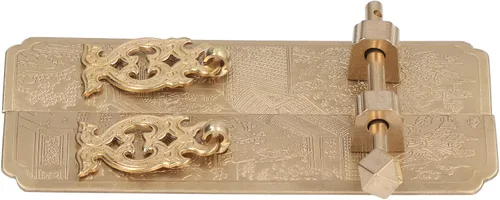 Miniatura 8 de Placa frontal retro del gabinete chino latón paisaje patrón decorativo para armarios