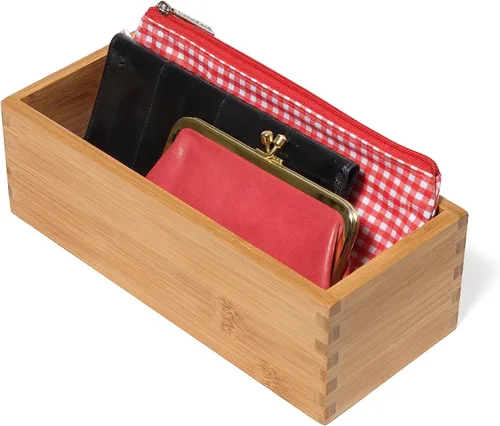 Miniatura 9 de Lipper International Caja de almacenamiento de madera de bambú para utensilios de cocina, maquillaje o suministros de oficina, 4 x 9 1/4 x 3 pulgadas