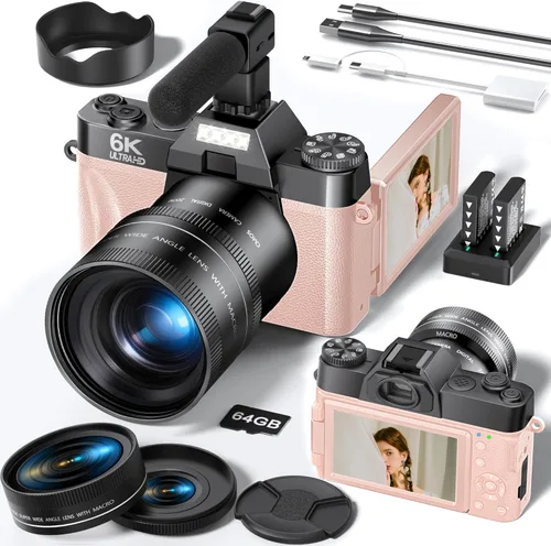 Miniatura 10 de FLATIC Cámaras para Fotografía, Cámara Digital 6K 64MP con WiFi y Micrófono para Youtuber, Cámara de Videoblogs con Zoom 16X y Pantalla Giratoria