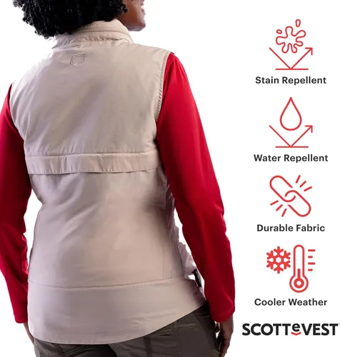 Miniatura 3 de SCOTTeVEST Q.U.E.S.T. Chaleco de viaje para mujer 42 bolsillos seguros Anti-Pickpocket