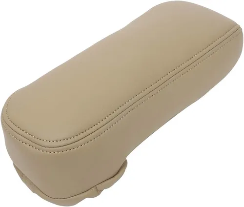 Miniatura 6 de LUJUNTEC Funda de repuesto de cuero para reposabrazos de asiento beige para Ford F150 F250 F350 para Excursion Lariat 99 00 01 02 03 04 05 06 07
