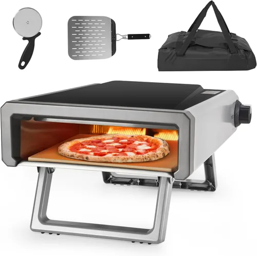 Horno de pizza, horno de pizza de propano para exteriores, 12 pulgadas, para pizza, portátil, cocina al aire libre, parrilla de pizza de acero