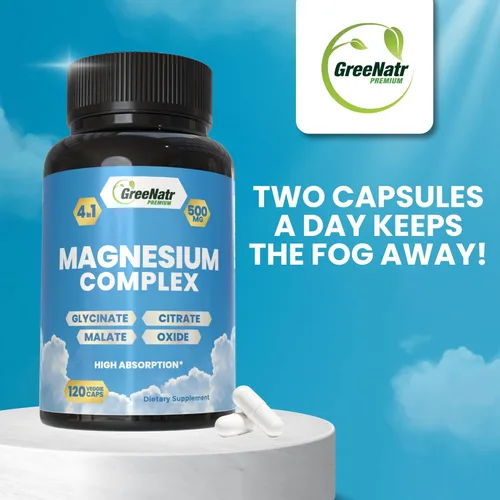 Miniatura 6 de GreeNatr Suplemento Complejo de Magnesio – Suplementos de magnesio con glicinato, citrato, malato y óxido – Tabletas de magnesio para la digestión