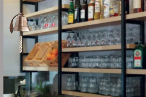Miniatura 7 de Campana de Latón Antiguo Sólido de 4" de Calidad Marina Montada en la Pared, Campana Colgante de Barco Perfecta para Cena, Interior, Exterior