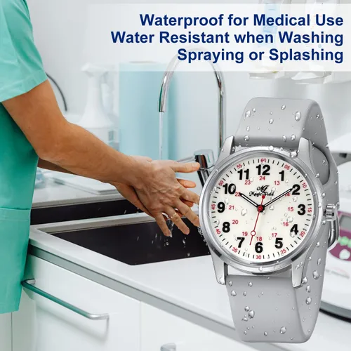 Miniatura 4 de ManChDa Nurse Watch Nursing Watch Medical Analog Watches for Women Waterproof Watch with Second Hand Easy to Read Watch Military Time Watch Luminous