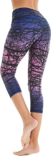 COOLOMG Pantalones de yoga para mujer, mallas capri para correr, leggings de tiro bajo, entrenamiento, gimnasio con bolsillos ocultos
