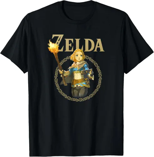The Legend of Zelda Tears Of The Kingdom Zelda Retrato Camiseta, Negro -