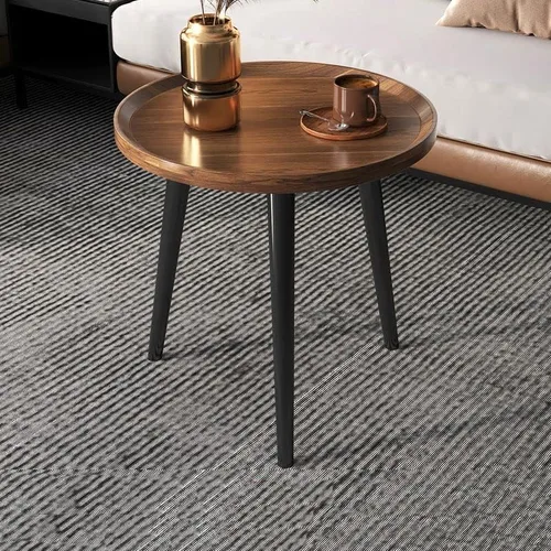 Miniatura 13 de Mesa auxiliar, moderna mesa de centro pequeña con 3 patas, mesa de cóctel de madera, mesa auxiliar de centro retro para sala de estar, fácil Blanco