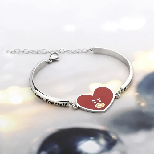 Miniatura 4 de MTYCTWED Love Yourself Pulsera Kpop Star Charm Pulsera de doble bucle regalo inspirador para amantes de la música, regalo de joyería para niñas