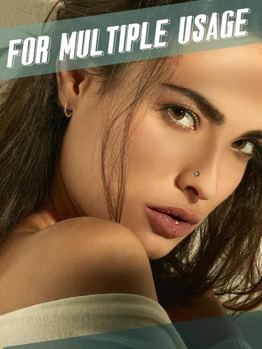 Miniatura 3 de THUNARAZ 32 anillos de nariz para mujeres y hombres – Retenedor de acero inoxidable quirúrgico hipoalergénico en forma de L transparente, recto