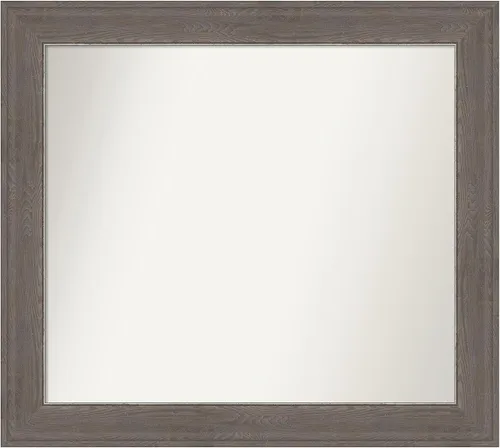 Miniatura 121 de Amanti Art Espejo de pared personalizado no biselado (24.5 x 24.5 pulgadas), marco gris marrón alta, varios tamaños personalizados, espejo de baño