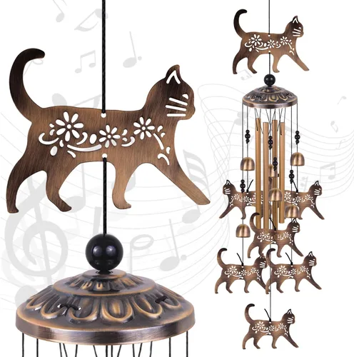 Miniatura 10 de Campanillas de viento de bronce con abejas para exterior/interior/jardín/hogar/balcón/césped/árbol/patio/decoración de jardín, atrapavientos retro