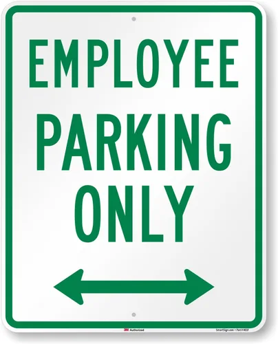 Miniatura 16 de SmartSign Letrero de metal "Employee Parking Only" de 18 x 12 pulgadas con flecha derecha, aluminio laminado inoxidable de 63 mil, verde y blanco