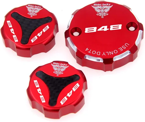 Miniatura 10 de Para Ducati 848/EVO 2008-2013 2009 2010 2011 2012 CNC aluminio motocicleta freno delantero embrague y tapa de depósito de líquido de freno trasero