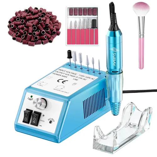 Miniatura 18 de SUBAY Kit Profesional de Esculpido de Uñas Eléctrico para Dedos y Pies, Lima Eléctrica para Manicura y Pedicura con 1 Paquete de Bandas de Lijado