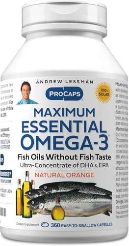 Miniatura 14 de ANDREW LESSMAN Maximum Essential Omega-3 Sin Sabor, 30 Cápsulas Blandas - Aceite de Pescado Omega-3 Ultra-Puro 1200 mg-DHA Alto, Suplemento Sin