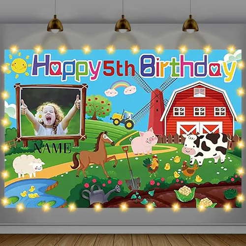 Miniatura 17 de Cartel de feliz cumpleaños beige personalizado para telón de fondo grande de feliz cumpleaños, globo aerostático, fiesta, interior y exterior