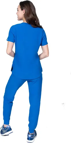 Miniatura 4 de Elements Select ES2936 - Conjunto de 7 bolsillos elástico en 4 direcciones con cuello en V y pantalones quirúrgicos para mujer