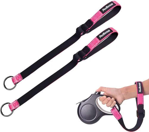 Miniatura 18 de PetBonus Correa corta para perro, correa de seguridad para correa retráctil para perro, diseño reflectante y mango acolchado suave ajustable, capa