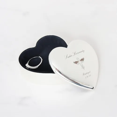 Miniatura 7 de Caja de recuerdo de joyería de corazón personalizada, aniversario para amiga, compañera de trabajo, esposa o hija, regalos con nombre grabado