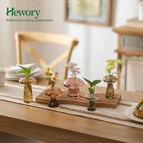 Miniatura 4 de Hewory Estaciones de Propagación de Hongos de Vidrio: Conjunto de 5 Frascos de Propagación Únicos Plantador de Vidrio para Plantas