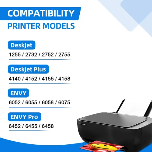 Miniatura 3 de 67XL - Cartuchos de tinta negra de repuesto para HP Ink 67xl para impresora DeskJet 2752 2710 2755 2722 2720 Plus 4100 4152 4158 Envy 6055 6052 6022
