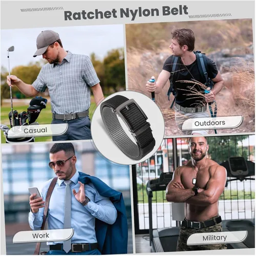 Miniatura 5 de Cinturones de trinquete de liberación rápida para hombre, cinturón de nailon reversible dos en uno para hombre casual y vestido deportivo