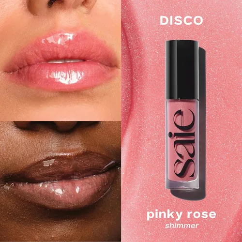Miniatura 3 de Saie Glossybounce - Brillo labial hidratante y aceite labial con tinte híbrido con ácido hialurónico y aceite de jojoba para labios no pegajosos