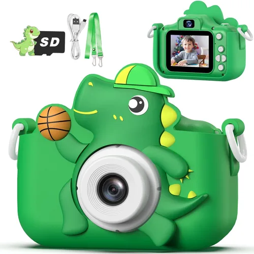 Juguete de cámara para niños, cámara de juguetes de dinosaurio masterbee para niños de 3 a 12 años, regalos de Navidad/cumpleaños para niños y Verde