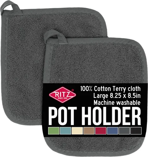 Miniatura 26 de RITZ Agarraderas para ollas y salvamanteles de rizo: Resistente al calor sin igual, duradero 100% algodón – Diseñado ergonómicamente para un agarre
