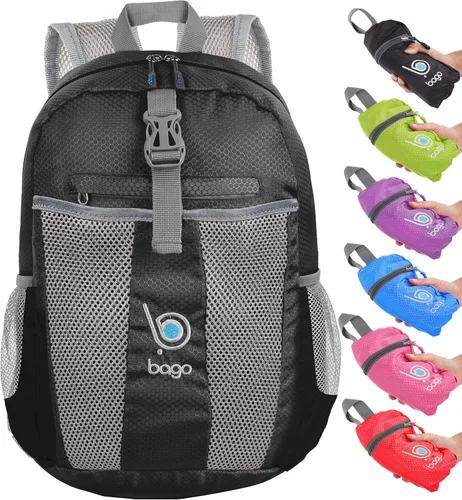 Bago Mochila liviana Mochila plegable impermeable para viajes y deportes. Mochila plegable y que se puede guardar en una funda para adultos, hombres