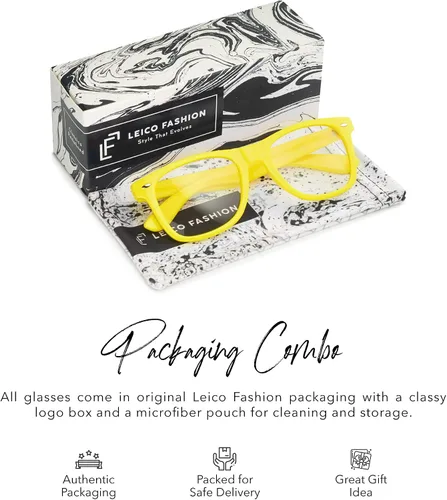 Miniatura 4 de LEICO FASHION Lentes transparentes sin receta retro para hombres y mujeres, lentes falsos para disfraz de cosplay