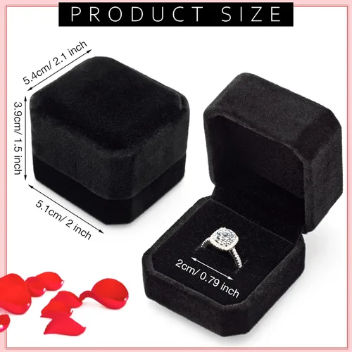 Miniatura 23 de Laumoi Caja de terciopelo para anillos de 36 piezas para ceremonia de boda, cajas de joyería de compromiso, estuche de exhibición para anillos