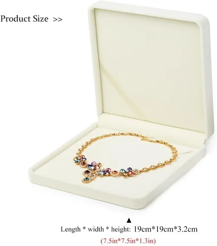 Miniatura 6 de Oirlv Caja de regalo de collar grande de terciopelo Collar de perlas Caja de joyería blanca