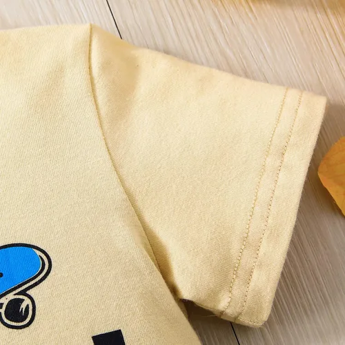 Miniatura 17 de Pudcoco Conjunto de camiseta de manga corta con letras y pantalones largos sólidos para el verano