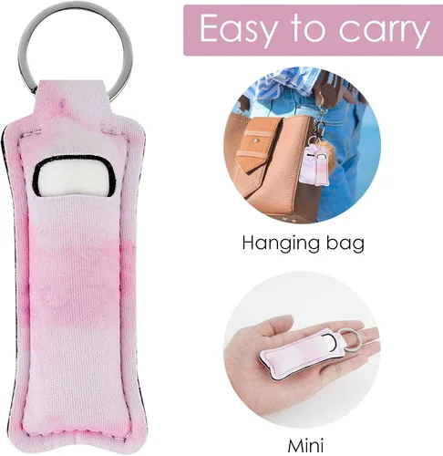 Miniatura 3 de Chapstick - Llaveros a granel, funda para lápiz labial, soporte para brillo de labios, soporte portátil para bálsamo labial con clip, soporte
