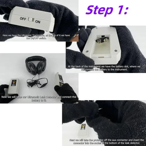 Miniatura 6 de allsun Detector ultrasónico de fugas de vacío para HVAC y automoción, buscador de transmisor de presión, monitor de fugas de gas de aire de 40 KHz