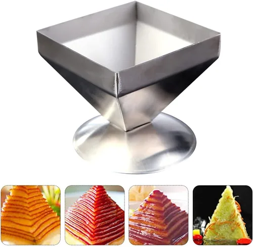 Miniatura 9 de DOITOOL Onigiri - Molde de acero inoxidable pirámide para tartas de carne, forma de triángulo, forma de relleno de alimentos, moldeador de arroz