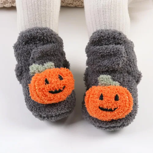 Miniatura 2 de COSANKIM Botas de forro polar antideslizantes para bebés recién nacidos, calcetines de invierno para niños y niñas, zapatos de cuna cálidos