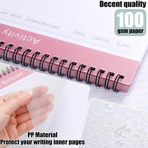 Miniatura 3 de Kisston 4 piezas de cuaderno de registro de actividades diario Libro de notas de actividades diarias 21.6 x 27.9 cm Lista de tareas diarias Cuaderno